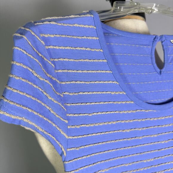 Matilda Jane Exploration Dress, Women's Sz XS, Periwinkle Blue & Gray Stripes - Picture 5 of 15